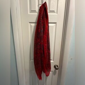 Red scarf with designs